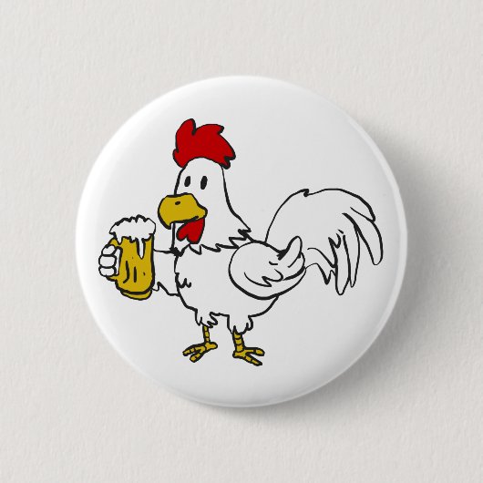 Rooster mit Tasse | Hintergrundfarbe auswählen Button (Vorderseite)