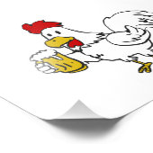 Rooster mit Tasse | Hintergrundfarbe auswählen Fotodruck (Ecke)