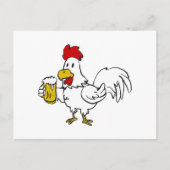 Rooster mit Tasse | Hintergrundfarbe auswählen Postkarte (Vorderseite)