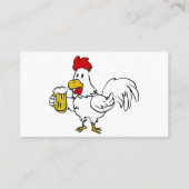 Rooster mit Tasse | Hintergrundfarbe auswählen Visitenkarte (Rückseite)