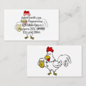 Rooster mit Tasse | Hintergrundfarbe auswählen Visitenkarte (Vorne/Hinten)
