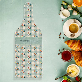 Rooster Monogram für rustikale Karo | Name Schneidebrett