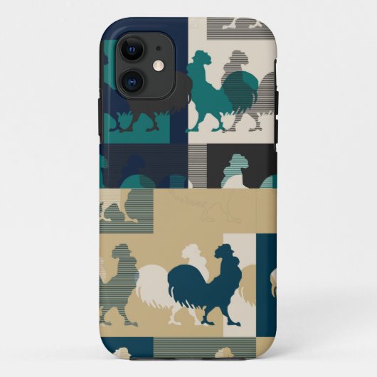 Rooster Nahtlos Vintag Case-Mate iPhone Hülle (Rückseite)