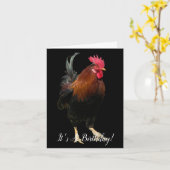 ROOSTER ON BLACK PHOTO BIRTHDAY GREETING CARD KARTE (Gelbe Blume)
