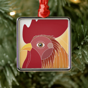 Rooster Ornament Aus Metall