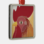 Rooster Ornament Aus Metall (Rechts)
