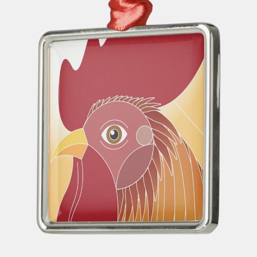 Rooster Ornament Aus Metall (Links)