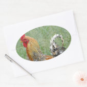Rooster Ovaler Aufkleber (Umschlag)