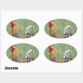 Rooster Ovaler Aufkleber (Blatt)