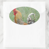 Rooster Ovaler Aufkleber (Tasche)