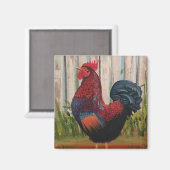 Rooster Painting Art Magnet (Vorderseite/Rückseite)