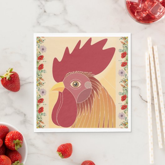 Rooster Paper Napkin Serviette (Beispiel)