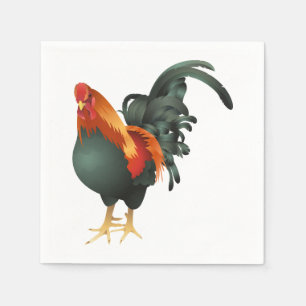 Rooster Paper Napkins Serviette