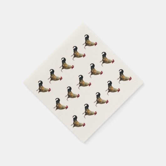 Rooster Paper Napkins Serviette (Ecke)