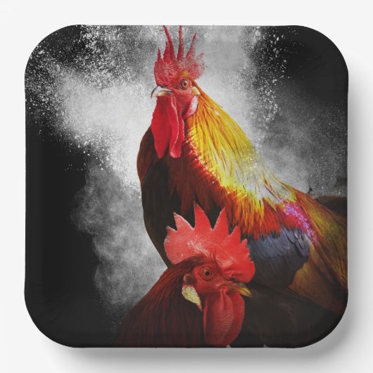 Rooster Pappteller (Vorderseite)
