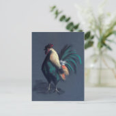 Rooster Pastel Postkarte (Stehend Vorderseite)