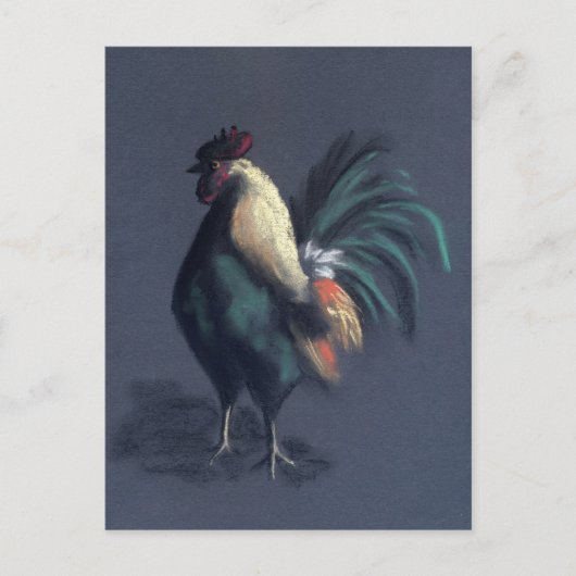 Rooster Pastel Postkarte (Vorderseite)