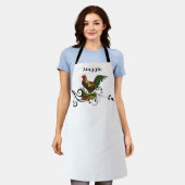 Rooster Personalisiert White Schürze (Getragen)