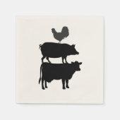 Rooster Pig Cow Barnyard Party Paper Napkin Serviette (Vorderseite)