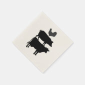Rooster Pig Cow Barnyard Party Paper Napkin Serviette (Ecke)