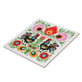 Rooster Polish Folk Tile Fliese (Seite)