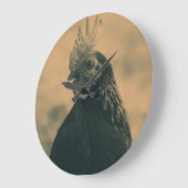 Rooster Portrait Große Wanduhr (Winkel)