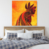 Rooster Portrait Imitate Canvas Print Leinwanddruck (Insitu (Schlafzimmer))