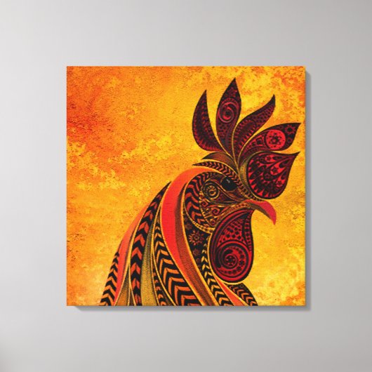 Rooster Portrait Imitate Canvas Print Leinwanddruck (Vorderseite)