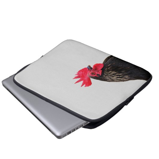Rooster Portrait Laptopschutzhülle (Vorne Knopf)