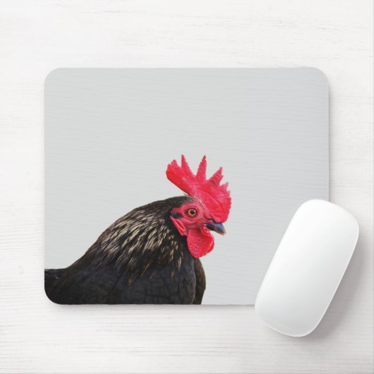 Rooster Portrait Mousepad (Mit Mouse)