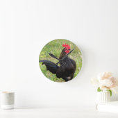 Rooster Portrait Runde Wanduhr (Zuhause)