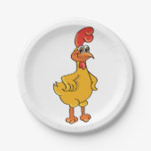 Rooster-Pose Pappteller (Vorderseite)