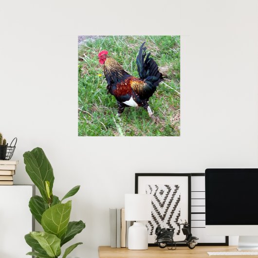 Rooster-Poster laufen Poster (Heimbüro)