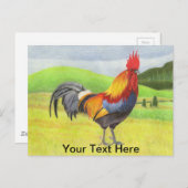 Rooster Postkarte (Vorne/Hinten)