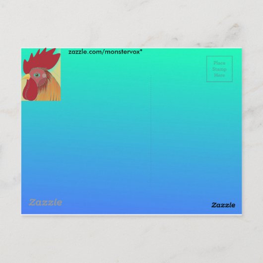 Rooster Postkarte (Rückseite)