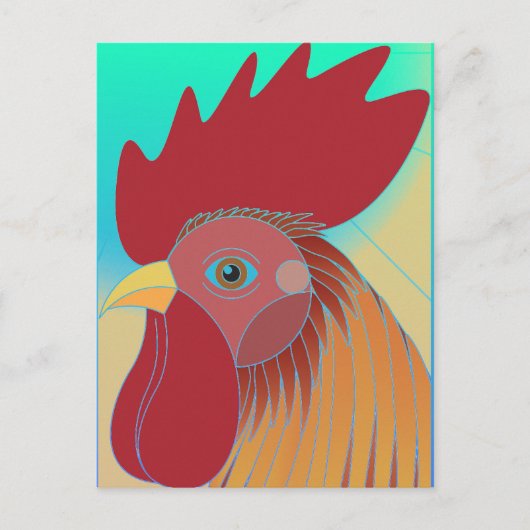 Rooster Postkarte (Vorderseite)