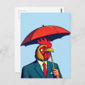 Rooster Postkarte (Vorne/Hinten)