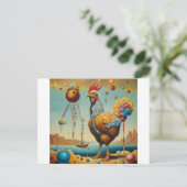 Rooster Postkarte (Stehend Vorderseite)