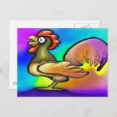 Rooster Postkarte (Vorne/Hinten)