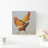 Rooster Quadratische Wanduhr (Zuhause)