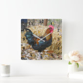 Rooster Quadratische Wanduhr (Zuhause)