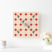 Rooster Quadratische Wanduhr (Zuhause)