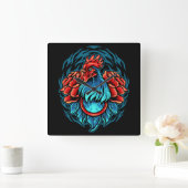 Rooster  quadratische wanduhr (Zuhause)