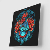Rooster  quadratische wanduhr (Winkel)