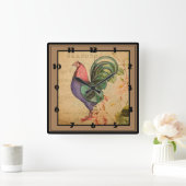 Rooster Quadratische Wanduhr (Zuhause)
