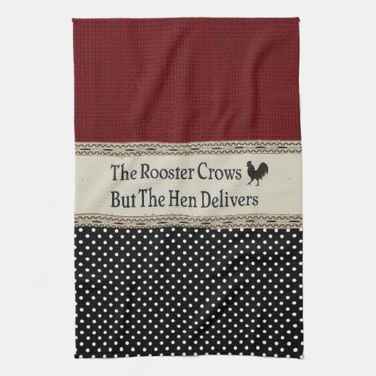 "Rooster Quote" KITCHEN TOWEL Handtuch (Vertikal)