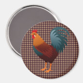 ROOSTER REALISTISCHER CARTOON MAGNET (Vorderseite/Rückseite)