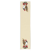Rooster Red Black Gold Kurzer Tischläufer (Vorderseite)