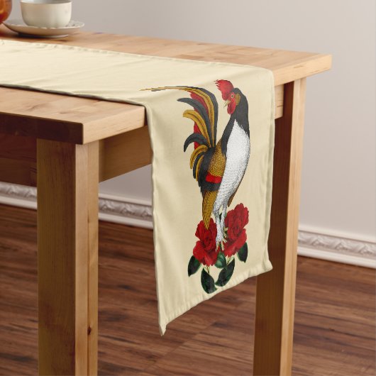 Rooster Red Black Gold Kurzer Tischläufer (Beispiel)
