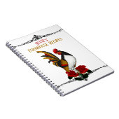 Rooster Red Black Gold Notizblock (Rechte Seite)